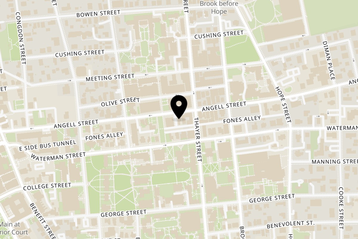 Map showing the location of Heng Thai & Rotisserie on 165 Angell St in Providence
